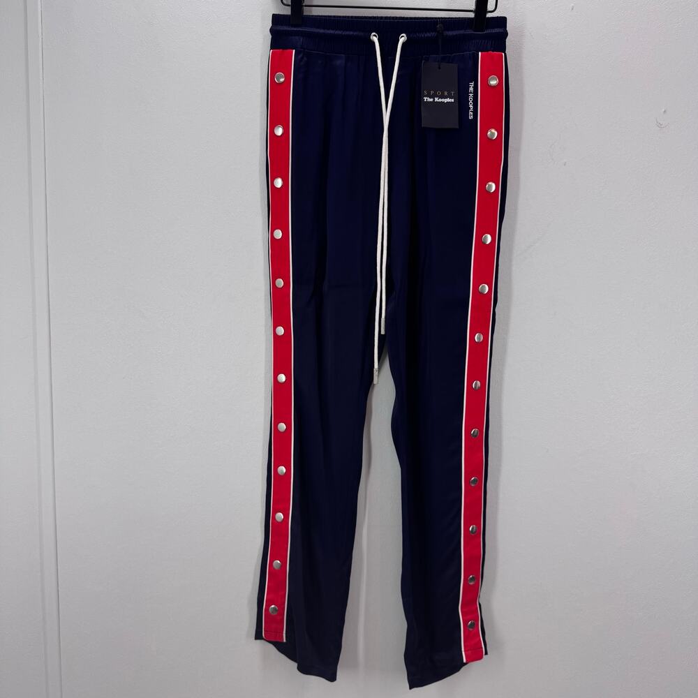 NWT The Kooples Sport Snap Track Pant Drawstring Red Stripe Navy Gorpcore 2/M